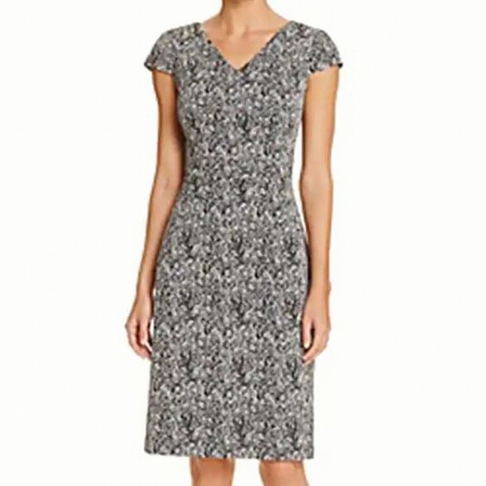 Betsey Johnson Black Silver Jacquard Sheath Dress
